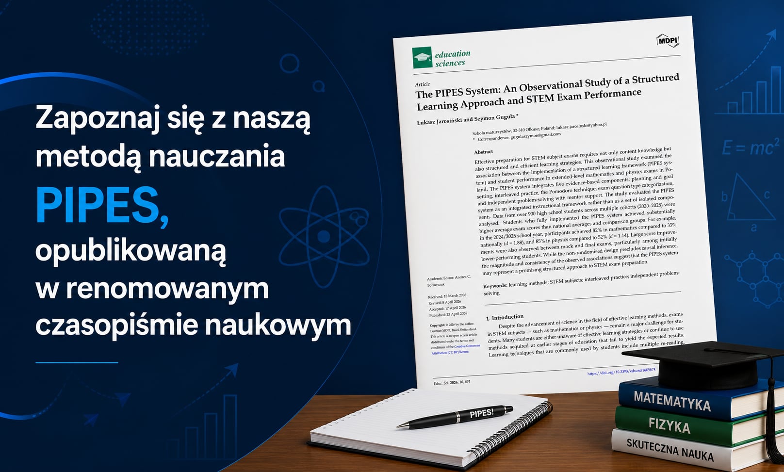 Opublikowaliśmy nasz system nauczania PIPES w renomowanym czasopiśmie naukowym